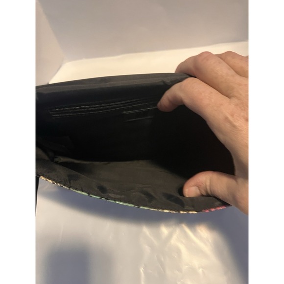 H&M Vintage Snake Pattern Pastel Clutch Bag Envelope Style Gold Turn lock Pink - Picture 4 of 6